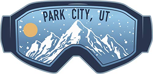 Park City Utah Ski Adventures Souvenir Approximately 5 x 2.5-Inch Vinyl Decal Sticker Goggle Design 4-Pack