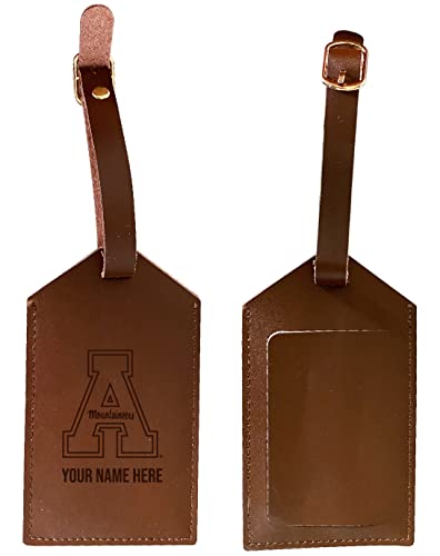 Appalachian State Premium Leather Luggage Tag - Laser-Engraved Custom Name Option