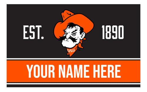 Personalized Customizable Oklahoma State Cowboys Wood Sign with Frame Custom Name