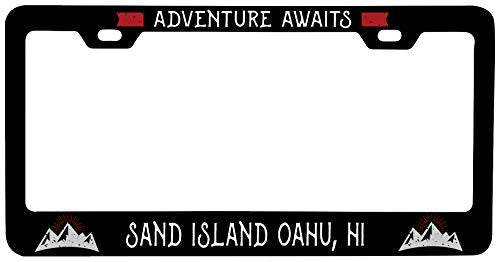 R and R Imports Sand Island Oahu Hawaii Vanity Metal License Plate Frame