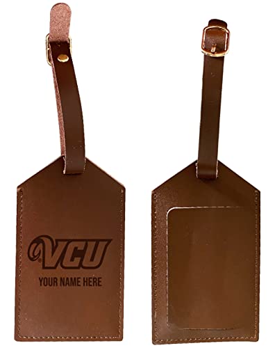 Virginia Commonwealth Premium Leather Luggage Tag - Laser-Engraved Custom Name Option