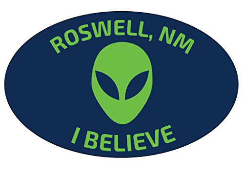 R and R Imports Roswell New Mexico UFO Alien I Believe Souvenir Oval Magnet