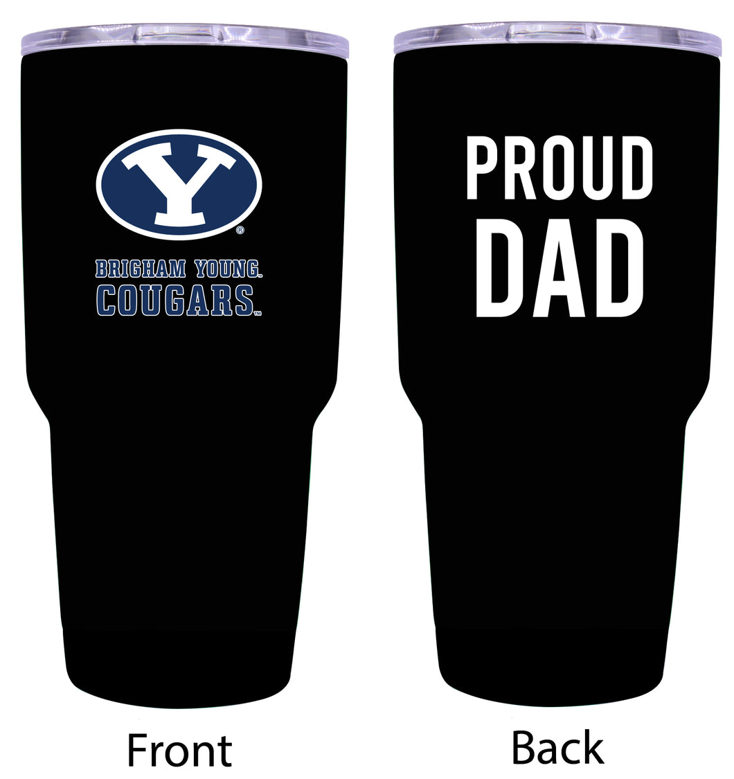 Brigham Young Cougars Proud Dad 24 oz Insulated Stainless Steel Tumbler Black