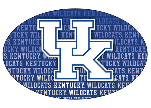 Kentucky Wildcats 4-Inch Oval Shape Repeating Wordmark Text NCAA Vinyl Decal Sticker for Fans, Students, and Alumni