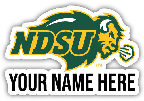 North Dakota State Bison 9x14-Inch Mascot Logo NCAA Custom Name Vinyl Sticker - Personalize with Name