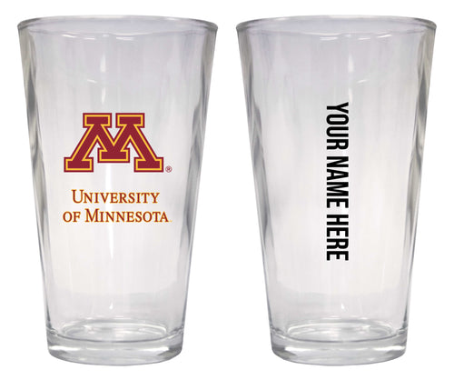 Customizable NCAA Minnesota Gophers 16 oz Pint Glass – Perfect Gift Personalized With your own  or any fan name