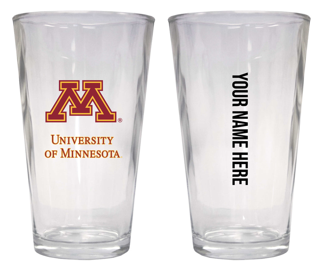 Customizable NCAA Minnesota Gophers 16 oz Pint Glass – Perfect Gift Personalized With your own  or any fan name