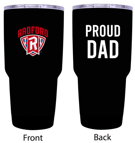 Radford University Highlanders Proud Dad 24 oz Insulated Stainless Steel Tumbler Black