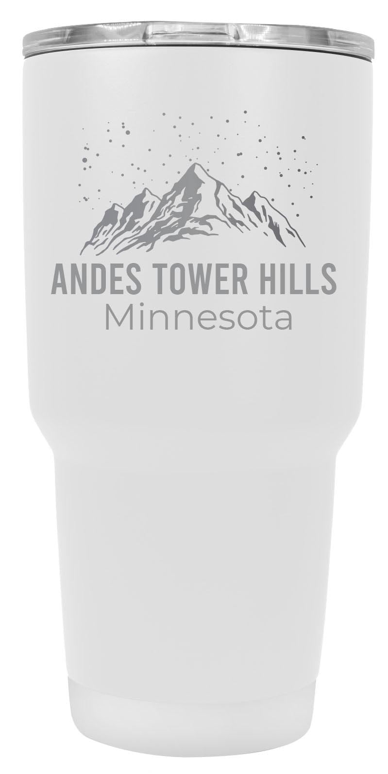 Andes Tower Hills Minnesota Ski Snowboard Winter Souvenir Laser Engraved 24 oz Insulated Stainless Steel Tumbler