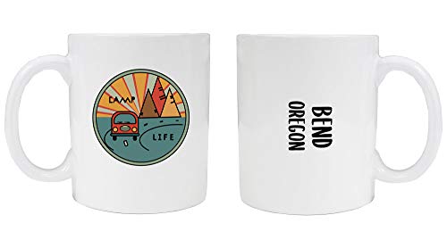 Bend Oregon Souvenir Camp Life 8 oz Coffee Mug 2-Pack