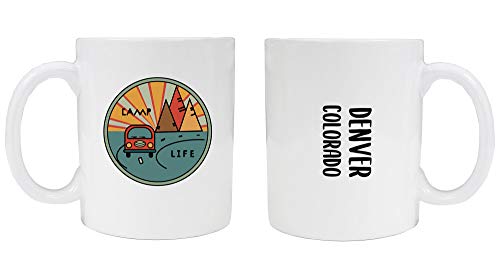 Denver Colorado Souvenir Camp Life 8 oz Coffee Mug 2-Pack