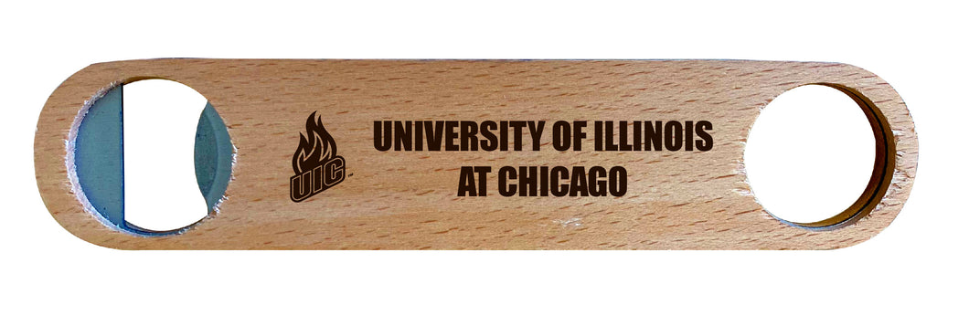 University of Illinois at Chicago NCAA Elegant Laser-Etched Wooden Bottle Opener - Collegiate Bar Accessory