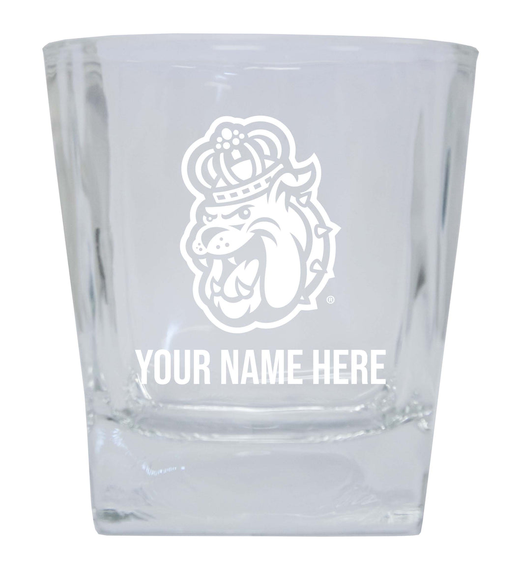 James Madison Dukes NCAA Spirit Elegance - 5 ozPersonalized With Custom Name Etched Shooter Glass Tumbler 2-Pack