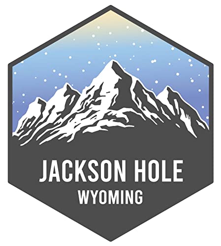 Jackson Hole Wyoming Ski Snowboard Adventures Souvenir 4 Inch Fridge Magnet Mountain Design