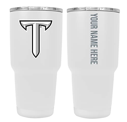 Custom Troy University White Insulated Tumbler - 24oz Engraved Stainless Steel Travel Mug