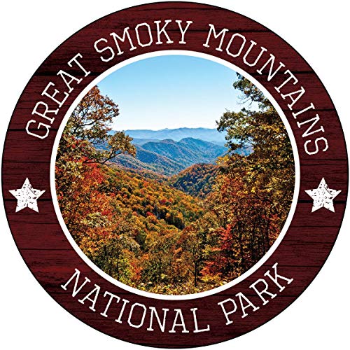 Great Smoky Mountains Gatlinburg Tennessee National Park Souvenir 4 Inch Round Decal Sticker