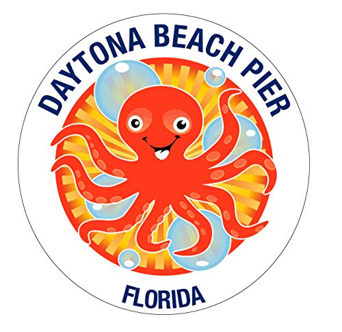 Daytona Beach Pier Florida Souvenir 4 Inch Vinyl Decal Sticker Octopus Design