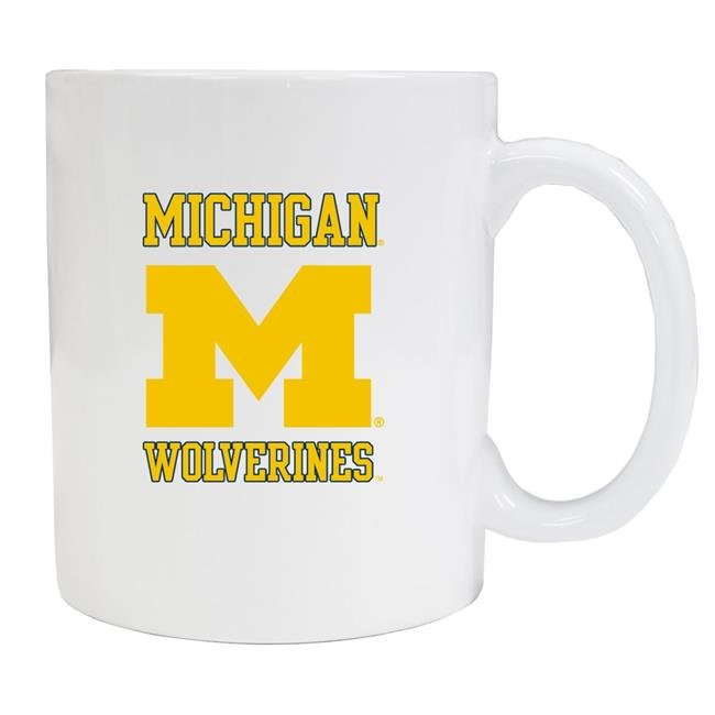 Michigan Wolverines White Ceramic NCAA Fan Mug 2-Pack (White)