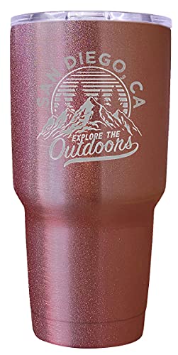 San Diego California Souvenir Laser Engraved 24 oz Insulated Stainless Steel Tumbler Rose Gold