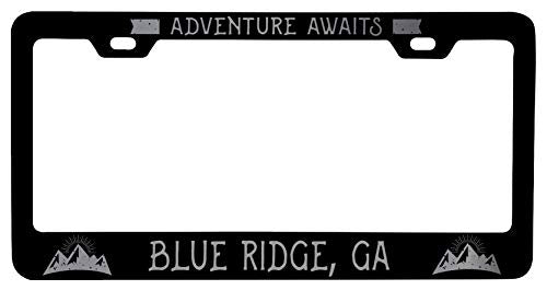 R and R Imports Blue Ridge Georgia Laser Etched Vanity Black Metal License Plate Frame