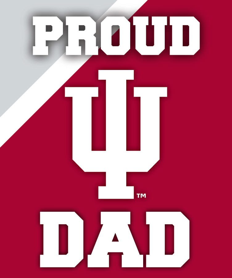 Indiana Hoosiers NCAA Collegiate 5x6 Inch Rectangle Stripe Proud Dad Decal Sticker
