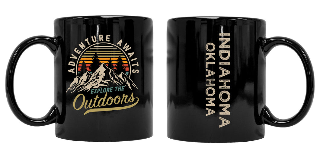 Indiahoma Oklahoma Souvenir Adventure Awaits 8 oz Coffee Mug 2-Pack