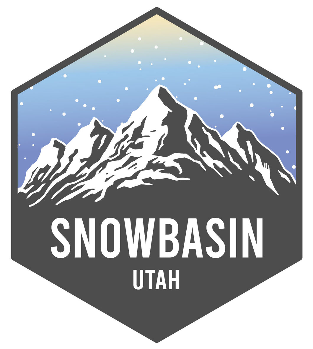 Snowbasin Utah Ski Adventures Souvenir 4 Inch Vinyl Decal Sticker
