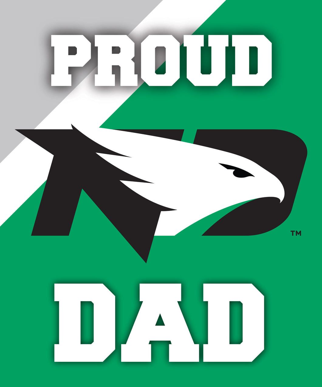 North Dakota NCAA Collegiate 5x6 Inch Rectangle Stripe Proud Dad Decal Sticker