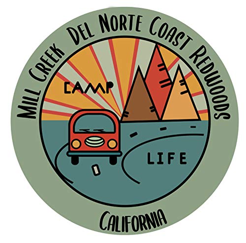 Mill Creek Del Norte Coast Redwoods California Souvenir Decorative Stickers (Choose theme and size)
