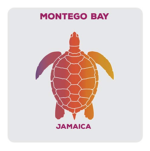 Montego Bay Jamaica Souvenir Acrylic Coaster 8-Pack Turtle Design