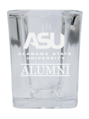 NCAA Alabama State University Alumni 2oz Laser Etched Square Shot Glass 