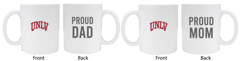 UNLV Rebels Proud Mom And Dad White Ceramic Coffee Mug 2 pack (White)