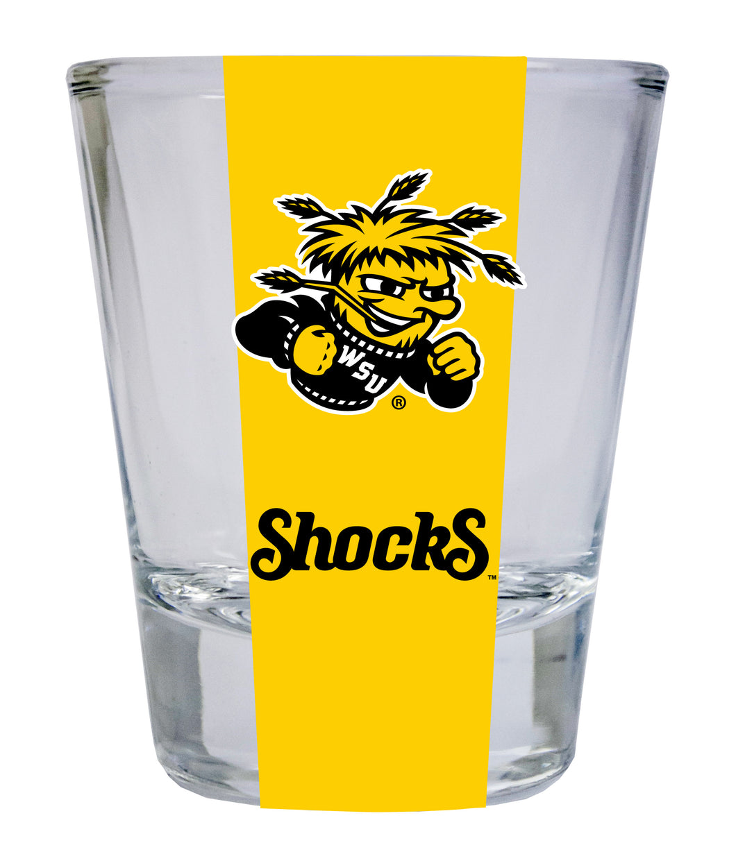 Wichita State Shockers NCAA Legacy Edition 2oz Round Base Shot Glass Clear