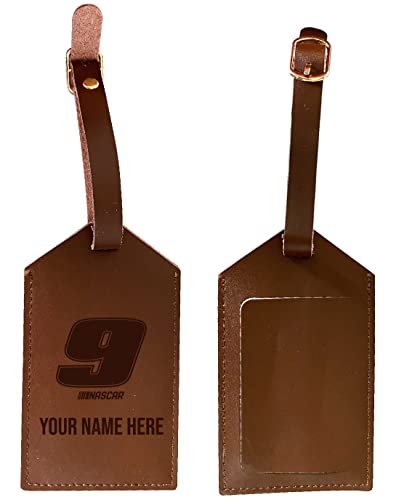 Nascar #9 Chase Elliott Leather Luggage Tag Engraved - Custom Name