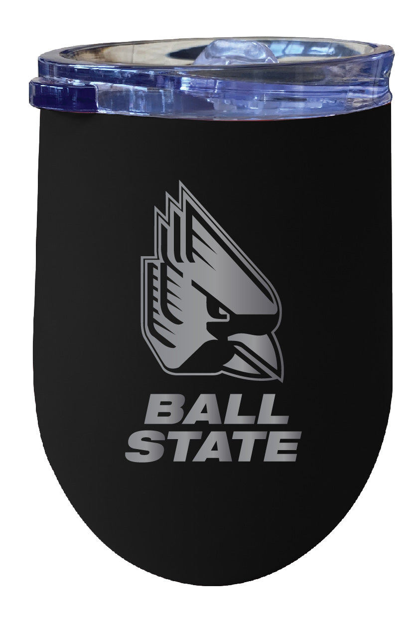 Ball State University 12 oz Etched Insulated Wine Stainless Steel Tumbler - Choose Your Color
