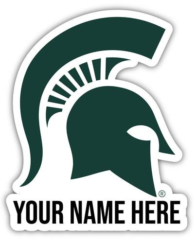 Michigan State Spartans 9x14-Inch Mascot Logo NCAA Custom Name Vinyl Sticker - Personalize with Name