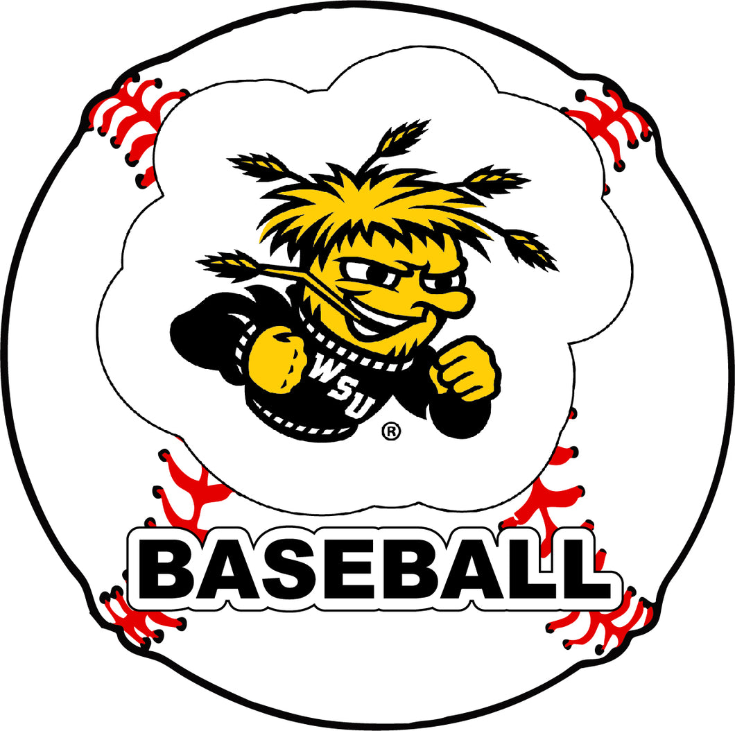 Wichita State Shockers 4-Inch Round Baseball NCAA Passion Vinyl Decal Sticker