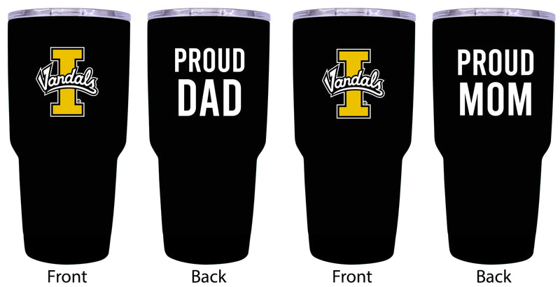 Idaho Vandals Proud Parent 24 oz Insulated Tumblers Set - Black, Mom & Dad Edition