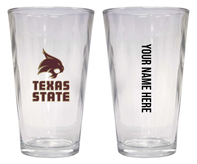 Customizable NCAA Texas State Bobcats 16 oz Pint Glass – Perfect Gift Personalized With your own  or any fan name