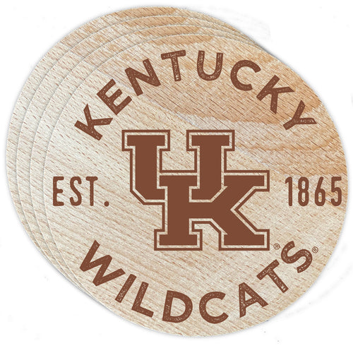 Kentucky Wildcats Officially Licensed Wood Coasters (4-Pack) - Laser Engraved, Never Fade Design