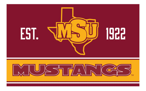 Midwestern State University Mustangs Wood Sign with Frame