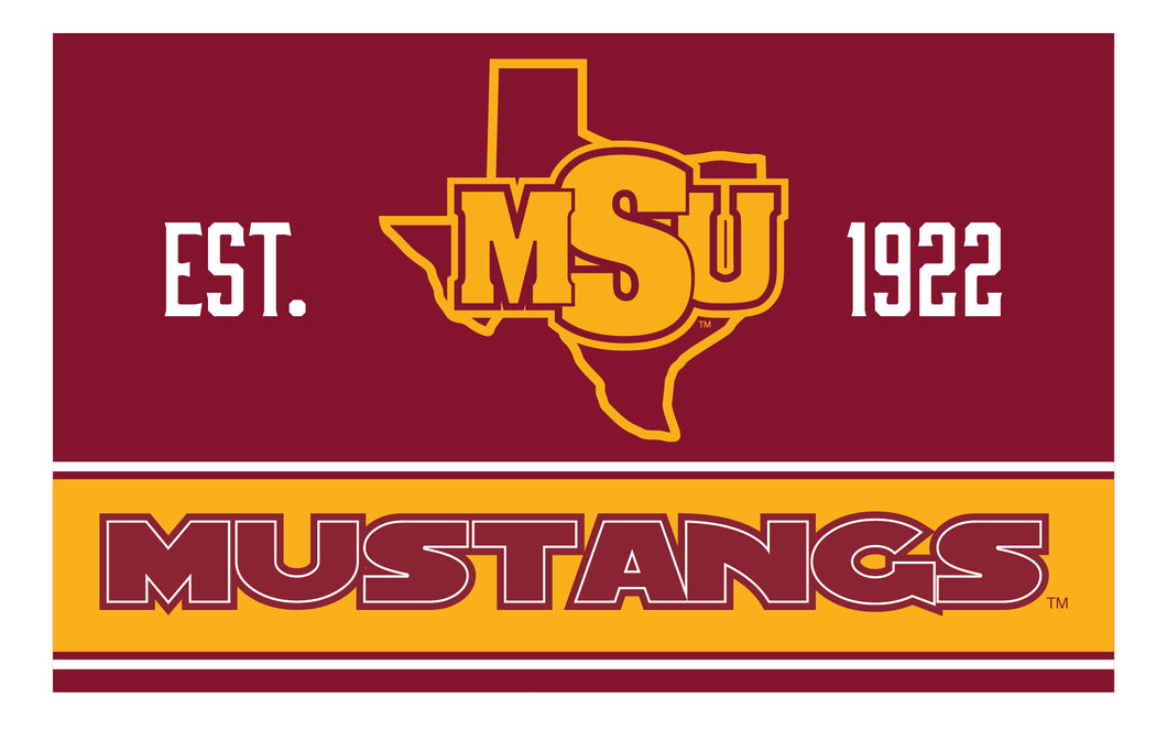 Midwestern State University Mustangs Wood Sign with Frame