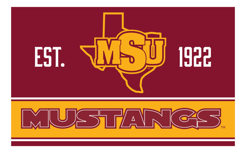 Midwestern State University Mustangs Wood Sign with Frame