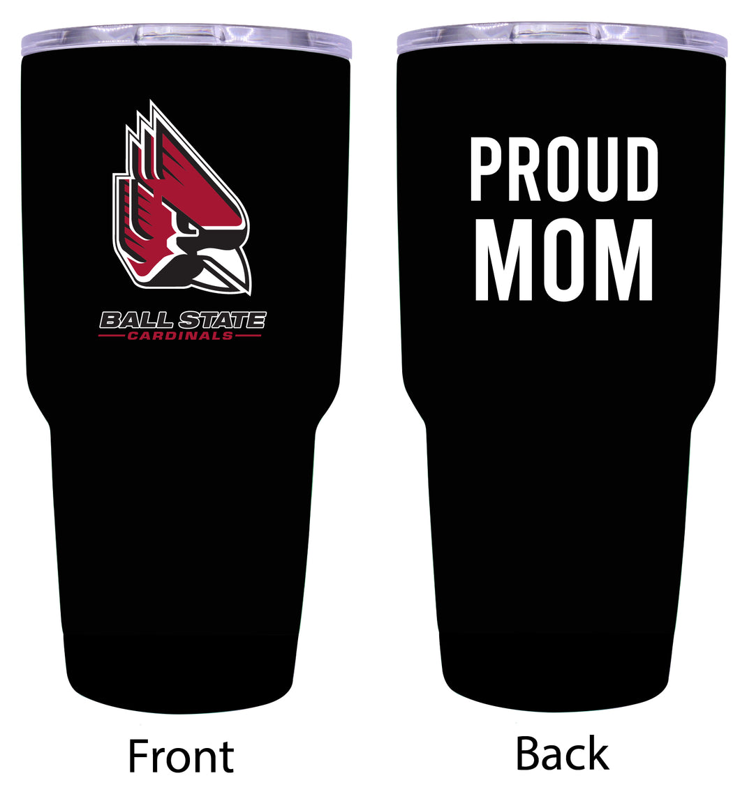 Ball State University Proud Mom 24 oz Insulated Stainless Steel Tumbler - Black