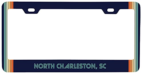 North Charleston South Carolina Car Metal License Plate Frame Retro Design