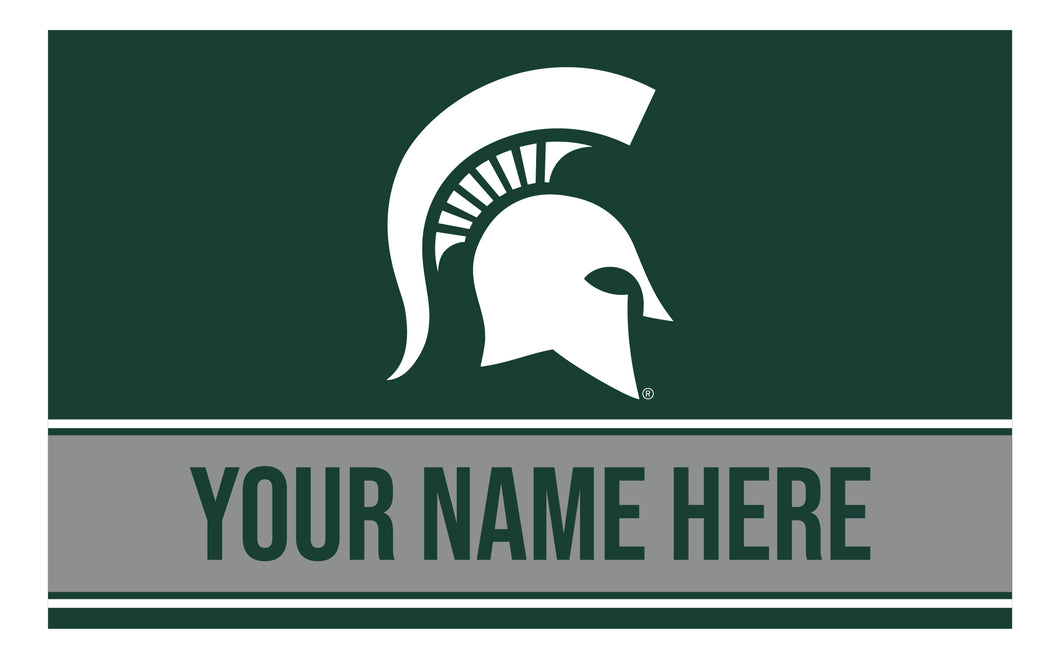 Personalized Customizable Michigan State Spartans Wood Sign with Frame Custom Name