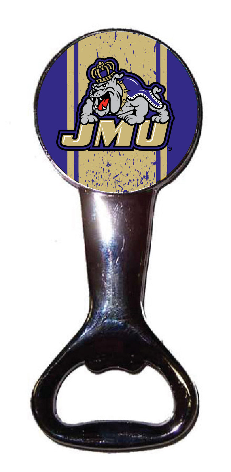 James Madison Dukes Officially Licensed Magnetic Metal Bottle Opener - Tailgate & Kitchen Essential
