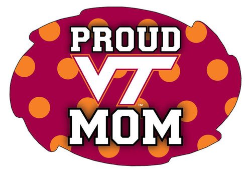 Virginia Tech Hokies 5x6-Inch Swirl Shape Proud Mom NCAA - Durable School Spirit Vinyl Decal Perfect Gift for Mom