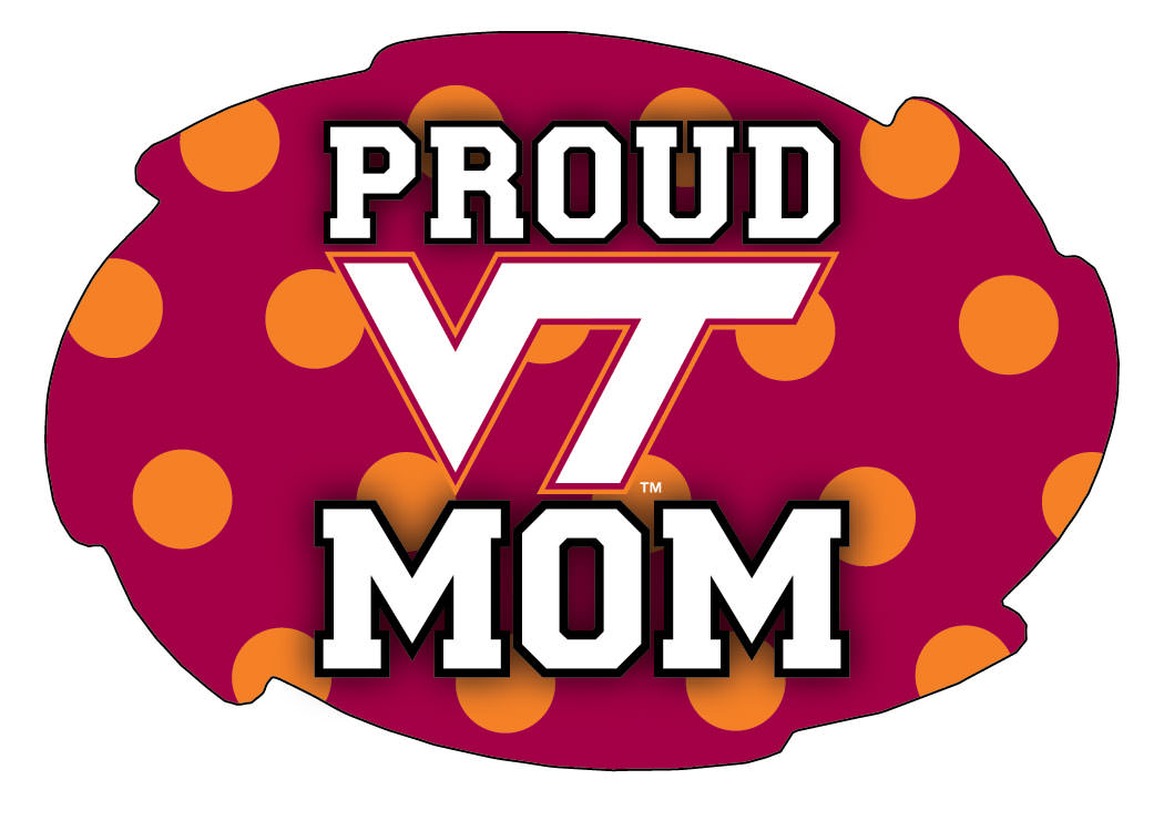 Virginia Tech Hokies 5x6-Inch Swirl Shape Proud Mom NCAA - Durable School Spirit Vinyl Decal Perfect Gift for Mom