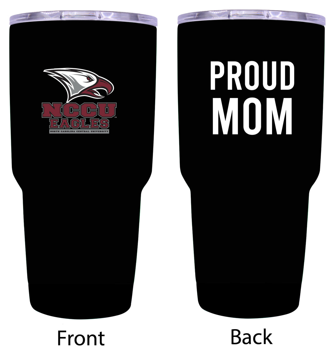 North Carolina Central Eagles Proud Mom 24 oz Insulated Stainless Steel Tumbler - Black